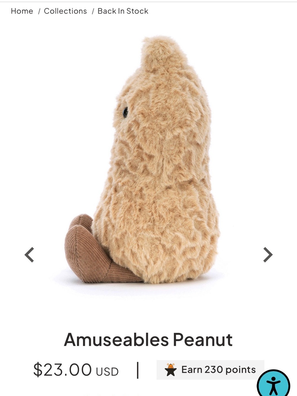 Jellycat Amuseables Peanut Plush - Light Brown - Picture 3 of 6